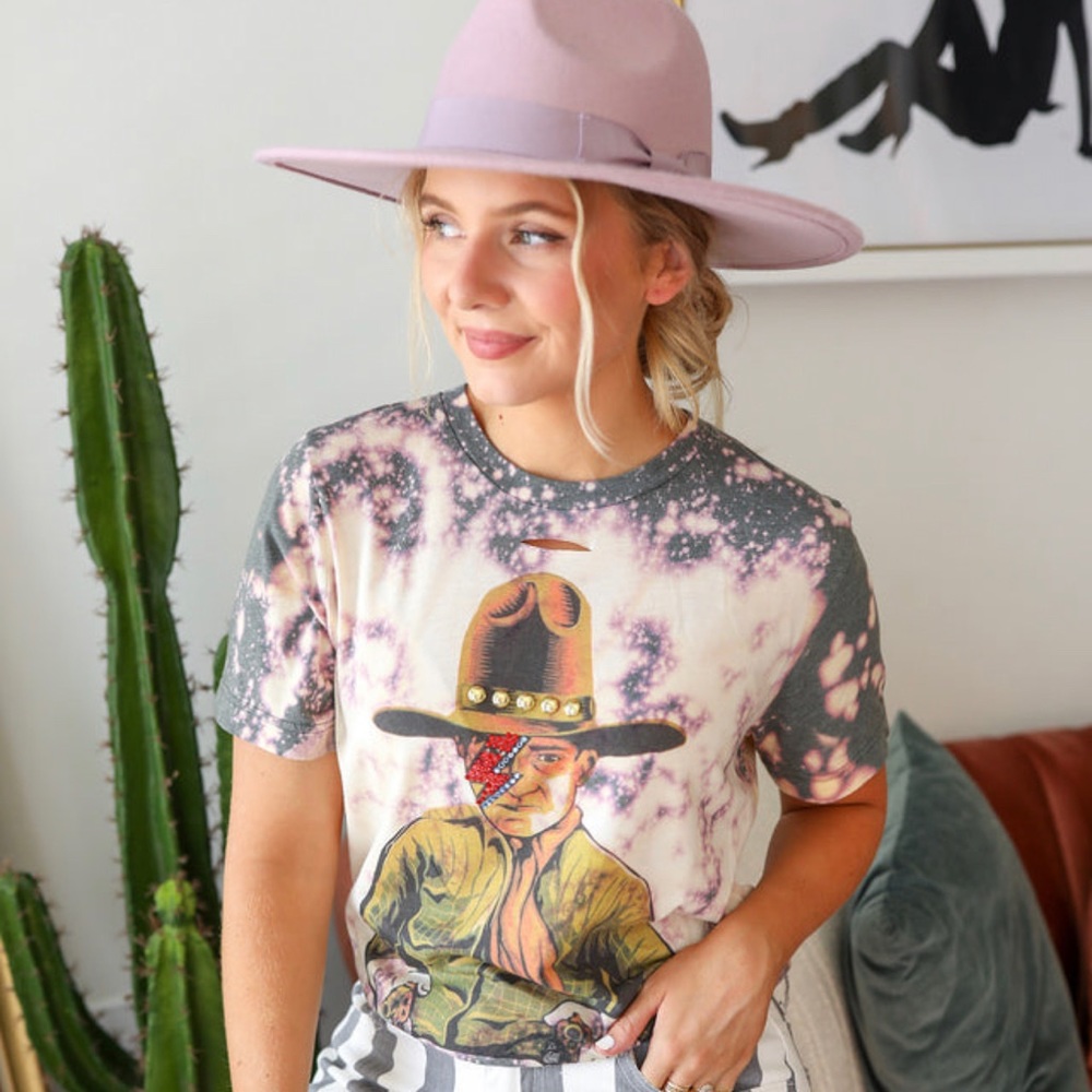 Embellished Bowie Cowboy Graphic Tee